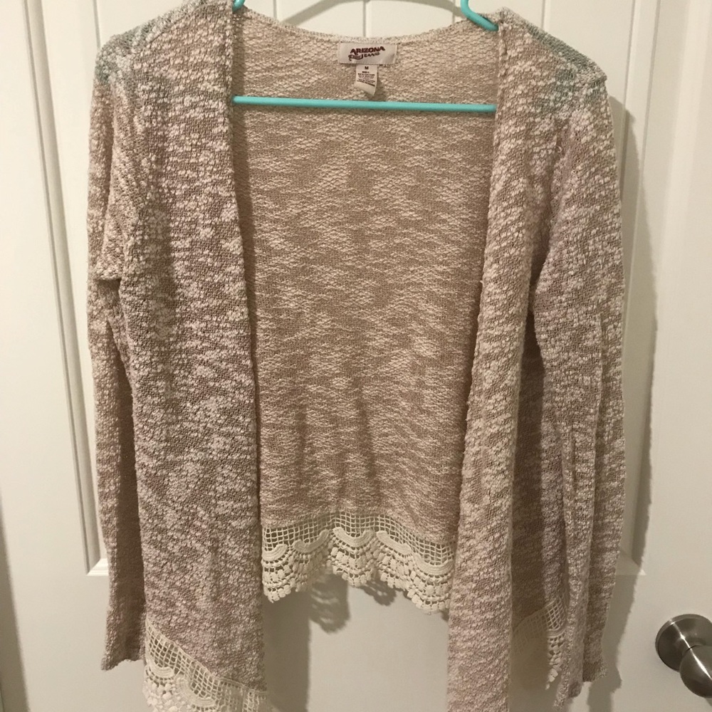 Crochet high-low cardigan